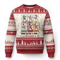 Religious Ugly Christmas Sweater God Says I Am Xmas Christian Bible - Wonder Print Shop