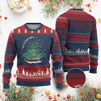 Merry & Bright Christmas Sleigh Ugly Christmas Sweater - Wonder Print Shop