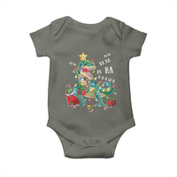Dinosaur Christmas Baby Onesie Tree Lights Xmas Boys Men