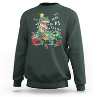 Dinosaur Christmas Sweatshirt Tree Lights Xmas Boys Men - Wonder Print Shop