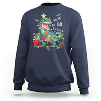 Dinosaur Christmas Sweatshirt Tree Lights Xmas Boys Men - Wonder Print Shop