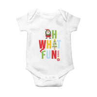 Funny Christmas Santa Baby Onesie Oh What Fun Christmas Tree And Wreath