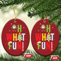 Funny Xmas Santa Christmas Ornament Oh What Fun Christmas Tree And Wreath - Wonder Print Shop