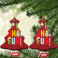 Funny Xmas Santa Christmas Ornament Oh What Fun Christmas Tree And Wreath - Wonder Print Shop