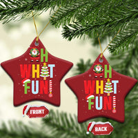 Funny Xmas Santa Christmas Ornament Oh What Fun Christmas Tree And Wreath - Wonder Print Shop