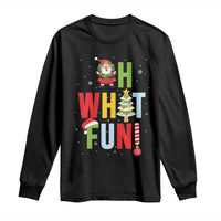 Funny Christmas Santa Long Sleeve Shirt Oh What Fun Christmas Tree And Wreath