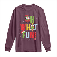 Funny Christmas Santa Long Sleeve Shirt Oh What Fun Christmas Tree And Wreath