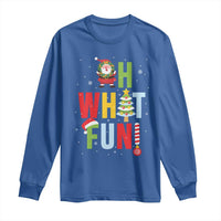 Funny Christmas Santa Long Sleeve Shirt Oh What Fun Christmas Tree And Wreath