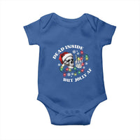 Christmas Skeleton Baby Onesie Dead Inside But Jolly AF Festive Sarcastic Snarky Skull