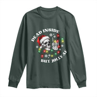 Christmas Skeleton Long Sleeve Shirt Dead Inside But Jolly AF Festive Sarcastic Snarky Skull