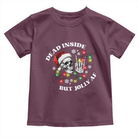 Christmas Skeleton Toddler T Shirt Dead Inside But Jolly AF Festive Sarcastic Snarky Skull