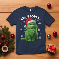 Funny Christmas Cat T Shirt Ew People Xmas Gag Gift - Wonder Print Shop