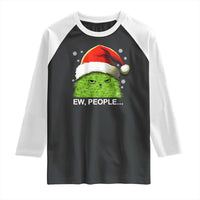 Christmas Cat Raglan Shirt Ew People Meowy Kitten Lovers