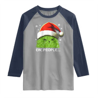 Christmas Cat Raglan Shirt Ew People Meowy Kitten Lovers