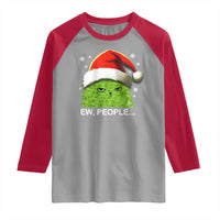 Christmas Cat Raglan Shirt Ew People Meowy Kitten Lovers