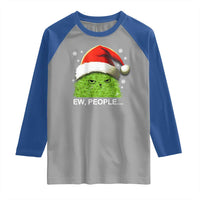Christmas Cat Raglan Shirt Ew People Meowy Kitten Lovers