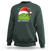 Christmas Cat Sweatshirt Ew People Meowy Kitten Lovers - Wonder Print Shop