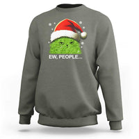Christmas Cat Sweatshirt Ew People Meowy Kitten Lovers - Wonder Print Shop