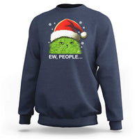 Christmas Cat Sweatshirt Ew People Meowy Kitten Lovers - Wonder Print Shop