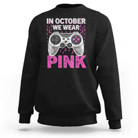 In October We Wear Pink Breast Cancer Awareness Sweatshirt Pink Ribbon Gaming Kids Boys Youth Video Game - Wonder Print Shop