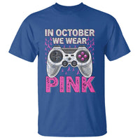 In October We Wear Pink Breast Cancer Awareness T Shirt Pink Ribbon Gaming Kids Boys Youth Video Game - Wonder Print Shop