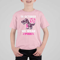 In October We Wear Pink Breast Cancer Awareness Toddler Kids T Shirt For Kid Pink Ribbon - Wonder Print Shop
