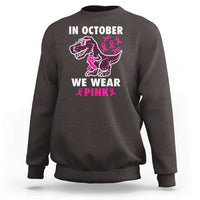 In October We Wear Pink Breast Cancer Awareness Toddler Kids Sweatshirt Pink Ribbon - Wonder Print Shop
