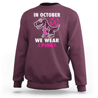 In October We Wear Pink Breast Cancer Awareness Toddler Kids Sweatshirt Pink Ribbon - Wonder Print Shop