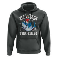 Funny Christmas Hoodie Sharkmas Shark Lights Red Santa Hat Jaw Ready For This