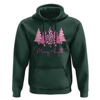 Christmas Pink Hoodie Leopard Print Trees