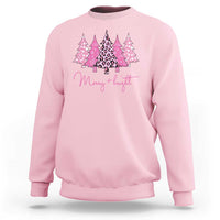 Christmas Pink Sweatshirt Leopard Print Trees - Wonder Print Shop