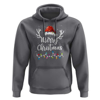 Merry Christmas Hoodie Lights Red Santa Hat Xmas Family Matching