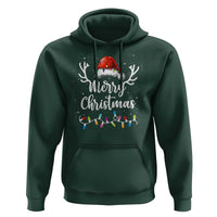 Merry Christmas Hoodie Lights Red Santa Hat Xmas Family Matching