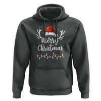 Merry Christmas Hoodie Lights Red Santa Hat Xmas Family Matching