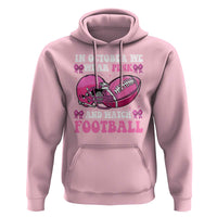 Football Breast Cancer Awareness Hoodie Coquette Football In October We Wear Pink Ghost Halloween Pink Ribbon