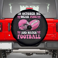 Football Breast Cancer Awareness Spare Tire Cover Coquette Football In October We Wear Pink Ghost Halloween Pink Ribbon
