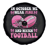 Football Breast Cancer Awareness Spare Tire Cover Coquette Football In October We Wear Pink Ghost Halloween Pink Ribbon