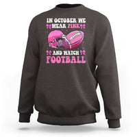 Football Breast Cancer Awareness Sweatshirt Coquette Football In October We Wear Pink Ghost Halloween Pink Ribbon - Wonder Print Shop