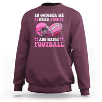 Football Breast Cancer Awareness Sweatshirt Coquette Football In October We Wear Pink Ghost Halloween Pink Ribbon - Wonder Print Shop