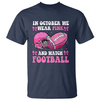 Football Breast Cancer Awareness T Shirt Coquette Football In October We Wear Pink Ghost Halloween Pink Ribbon - Wonder Print Shop