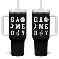 Game Day Basketball Tumbler With Handle Basketball Mom Sports Fan - Wonder Print Shop