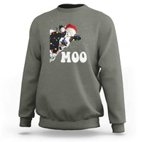Christmas Cow Sweatshirt Funny Cow Lover Xmas Gift Farm - Wonder Print Shop