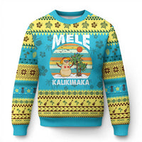Mele Kalikimaka Hawaiian Ugly Christmas Sweater Beach Hawaii Xmas In July Tropical - Wonder Print Shop