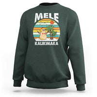 Mele Kalikimaka Hawaiian Christmas Sweatshirt Beach Hawaii Xmas In July Tropical - Wonder Print Shop