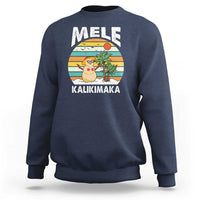 Mele Kalikimaka Hawaiian Christmas Sweatshirt Beach Hawaii Xmas In July Tropical - Wonder Print Shop