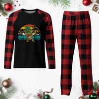 Dabbing Pineapple Christmas Tree Lights Plaid Pajama Set Hawaiian Hawaii Tropical Xmas Men Gifts Sunglasses On - Wonder Print Shop