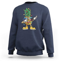 Dabbing Pineapple Christmas Tree Lights Xmas Sunglasses Sweatshirt Tropical Holiday Beach Tank for Hawaii Vacation - Wonder Print Shop