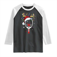 Pickleball Christmas Raglan Shirt Holiday Reindeer Player Gifts Sports Xmas