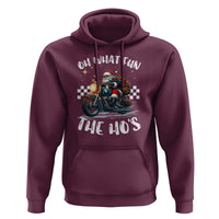 Biker Grandpa Santa on Motorcycle Christmas Hoodie Funny Oh What Fun It Is To Ride