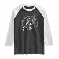 Christmas Dog Raglan Shirt Merry & Bright Cute Xmas Tree with Paws Gift for Dog Lover